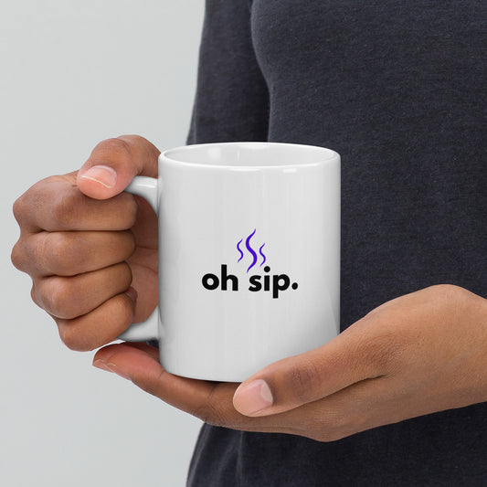 Roast & Grind White "Oh Sip!" Mug